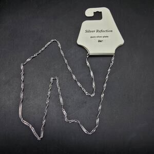 Silver Reflections Silver Plated 24 Chain Necklace NWT